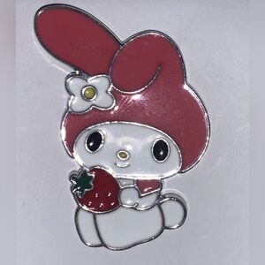 Sanrio My Melody With Strawberry Enamel Lapel Hat Pin
